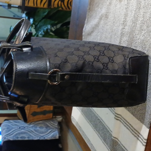 Authentic Gucci Vintage Shoulder Tote Bag Black - Picture 3 of 13